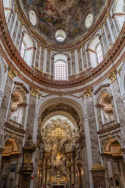 The interior of Karlskirche.