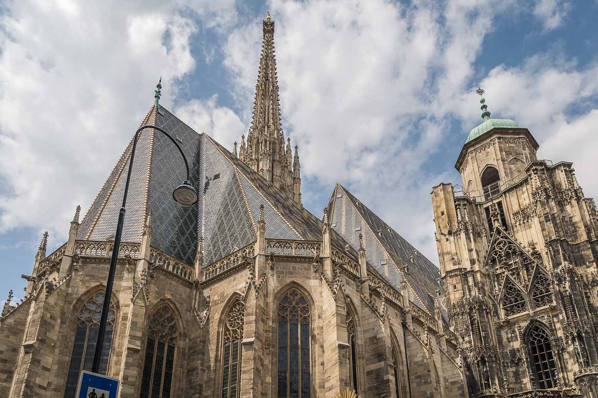Saint Stephen's Cathedral and its colourful tiled roof.