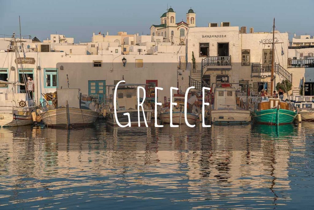 This image shows the traditional old port of Naoussa in Paros Greece. This photo is the cover of Greece as a destination.