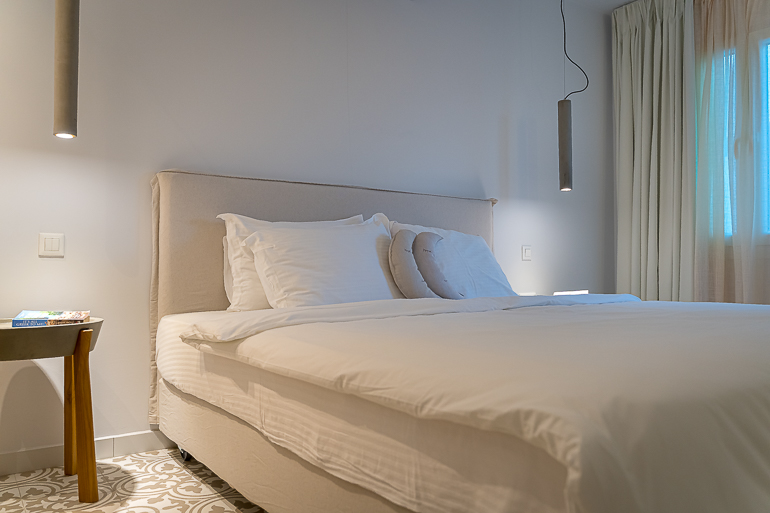 This image shows a room of Adonis Hotel in Paros.
