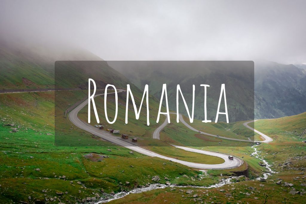 This image shows the iconic hairpins of the Transfagarasan road in Romania. It's the cover photo of Romania as a destination.