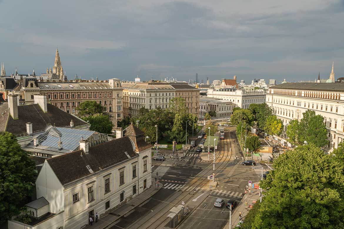 Panoramic view of the city from the 25 Hours Hotel terrace.