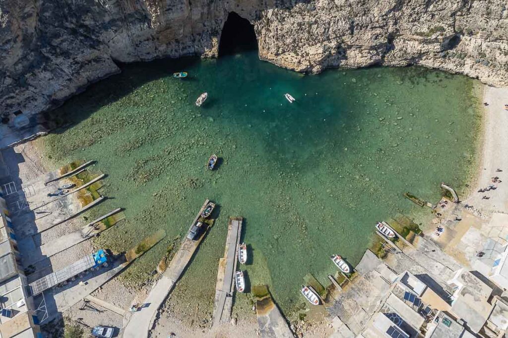 Top down view from drone of the Inland Sea.