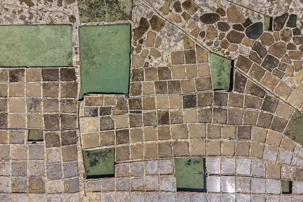 Top down view of the salt pans.
